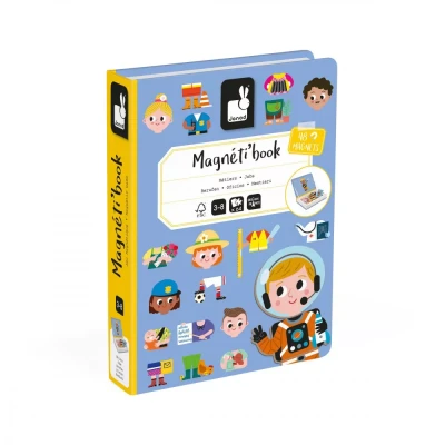 Bild av Janod Magnéti&#039;Book yrke magnetiskt pedagogiskt spel 48 magneter + 16 mallkort barnleksak av FSC papp från 3 år, J02597, flerfärgad, liten