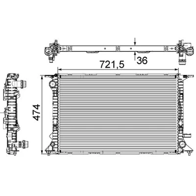 Bild av Kylare, motorkylning MAHLE ORIGINAL CR 911 000S