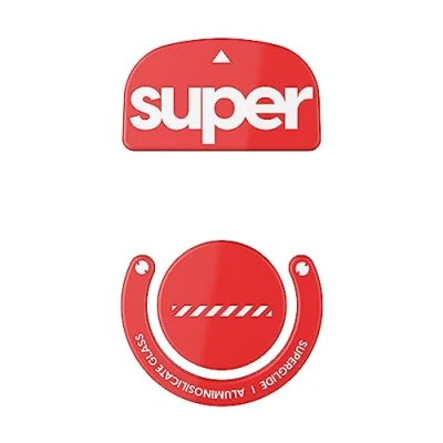 Bild av Superglide2 Ny kontrollerbar hastighetsyta snabbaste och smidigaste musfötter tillverkad med ultrastark glas slät hållbar sula för Logitech G Pro X Superlight [Röd]