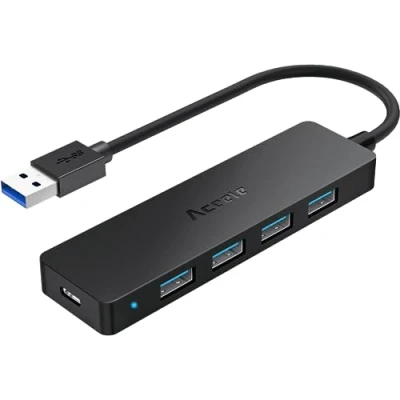 Bild av Aceele USB hub, 3.0 distributör med 4 port ultra slim extra lätt bärbar datahub, för MacBook Pro/Air/Mini, iMac, dator, HDD mobil hårddisk