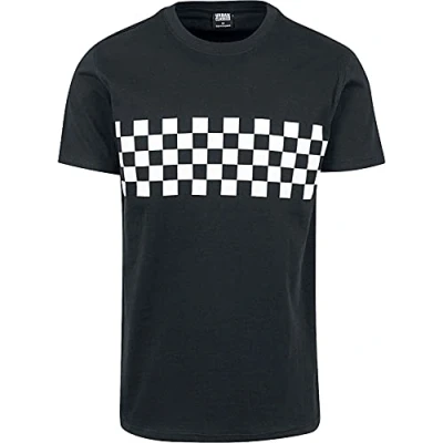 Bild av Urban Classics CHECK PANEL Tshirt med print, Storlek: Medium, Black/white