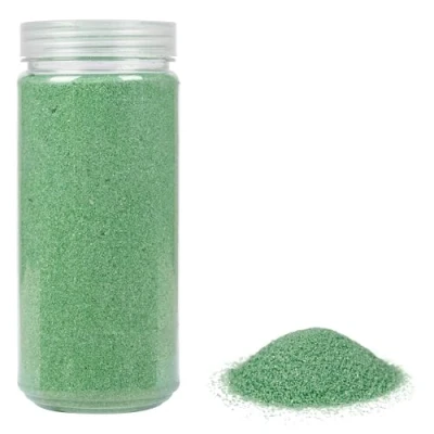Bild av HEKU Högkvalitativ grön dekorativ sand (ca 750 g) I fint korn (0,10,5 mm) återförslutningsbar burk mångsidig för dekoration och hantverk,