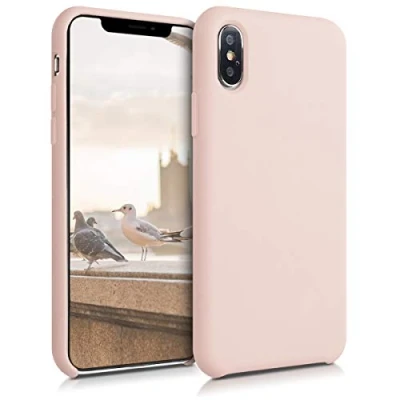 Bild av kwmobile Fodral kompatibelt med Apple iPhone XS skal mjukt TPU silikonfodral antikt rosa