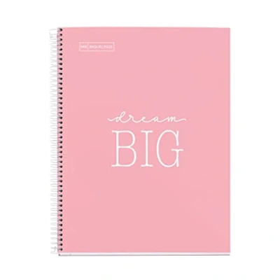 Bild av Miquelrius Notebook Messages Notebook, 1 färgremsa, A4, 80 rutnätsark 5 mm, papper 90 g, 4 hål, hård kartong, rosa