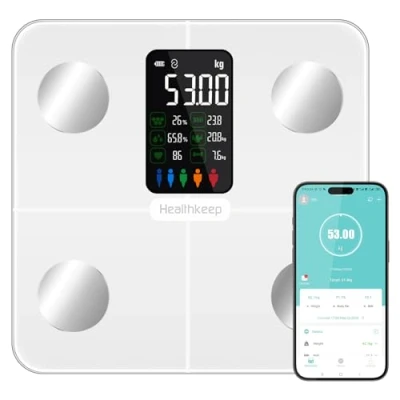 Bild av Kroppsfettvåg personvåg, våg, personer med kroppsfett och muskelmassa 15 kroppsdata kroppsvåg kroppsfettanalys, personvåg digital testvinnare, smart våg app, stor display