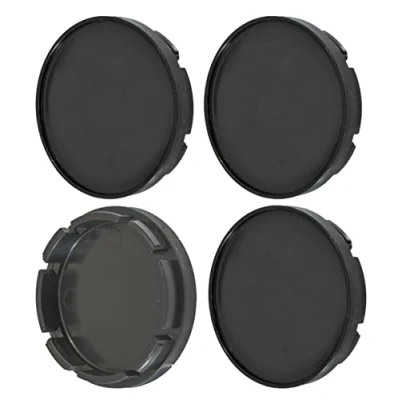 Bild av Set om 4 stycken x 55 mm navkapslar/centrumkåpor (utan skydd, svart)