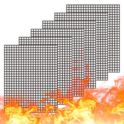 Bild av WholeFire Grillnät Mattset, 6 st Non stick Återanvändbar Grillmattor Baktillbehör för Grillning av Kött, Grönsaker, Matlagning, Bakning, och 40 x 33cm