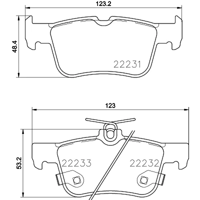 Bild av HELLA 8DB 355 023 301 Jeu de plaquettes frein avec indicateur d&#039;usure FORD: S Max Mk2, Mondeo 5 Kombi, Limousine