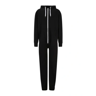Bild av Urban Classics Jumpsuit för män, sweat overall, onepiece män med huva och sidofickor, finns i olika färger, storlekar XS/S 3XL/4XL, Blk/vit, 3XL 4XL
