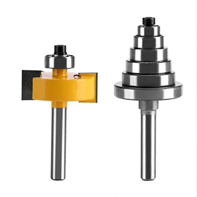 Bild av MAGT router Bit, 1/2&quot; H 1/4&quot; skaft rabbet bit med 7 lager set för massivt trä spånskiva plywood