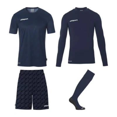 Bild av uhlsport fotboll unisex målvaktsset progressivt trikåset komplett bestående av skjorta, baselayer, byxor och stativ tröjset för barn vuxna