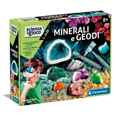 Bild av Clementoni Vetenskap Lab Geodi Set Mineralogi med grävtegel, Mineral Lab, Vetenskapligt spel 8 år (italiensk version) Tillverkad i Italien, Färg, Medium, 19350