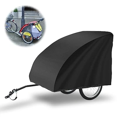 Bild av Vikgarage för cykelsläpvagnar, barnvagn skydd cykelsläp, universell hundvagn lastvagn skydd, vattentät presenning cykelskydd 420d (140 x 88 92 cm)