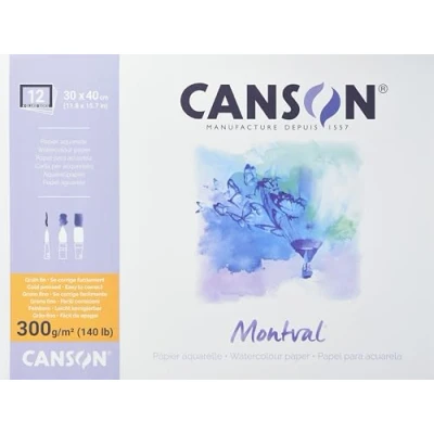 Bild av Canson Montval Block rundlimmad, 30 x 40 cm, 12 ark, 300 g/m²
