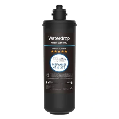 Bild av Waterdrop WD RF10 Vattenfilter, NSF/ANSI 42 certifierat, 30 000 liter hög kapacitet, ersättning för vattendroppe under diskbänken vattenfiltreringssystem 10UA, 10UB
