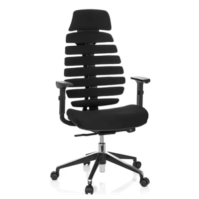 Bild av hjh OFFICE 714540 kontorsstol ERGO LINE II PRO Tyg Proffskontorsstol med ergonomiskt ryggstöd, Höjdjusterbart nackstöd, Synkrongunga som anpassas automatiskt efter användarens vikt, Integrerat