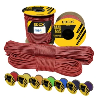 Bild av EdcX 3 mm nylonparacord 425 (15, 30, 50 och 100 m) typ II, % nylonrep, nylonrep i många färger (röd, 30