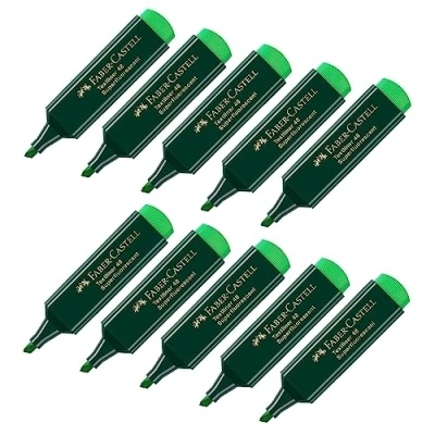 Bild av Faber Castell 205042 överstrykningspenna Textliner 48, grön, 10 stycken, påfyllningsbar