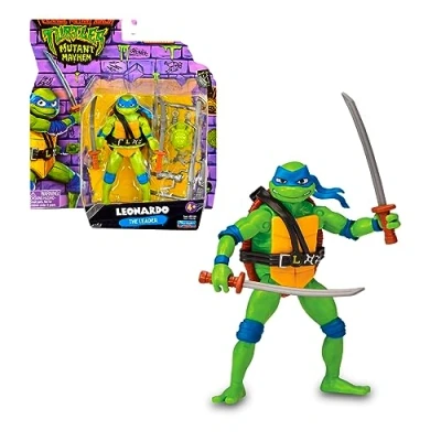 Bild av Giochi Preziosi Leonardo sköldpaddor Ninja Mutant kaos, i 12 cm Artikulerad version Action Figure Base, Karaktär med stridsvapen, för barn från 4 år