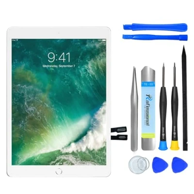 Bild av NB+ skärm ersättning för iPad 5:e generationen 9,7 tum pekskärm digitizer 2017 förinstallerat lim (modell: A1822 A1823) vit