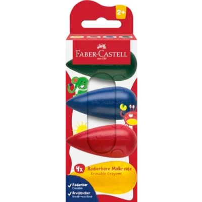 Bild av FABER CASTELL 120408 vaxkritor i 2 år, päronkritor, 4 färgkritor