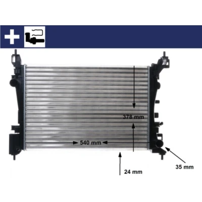 Bild av MAHLE ORIGINAL CR 1182 000S Radiateur du moteur OPEL: Corsa D 3/5 portes, E portes