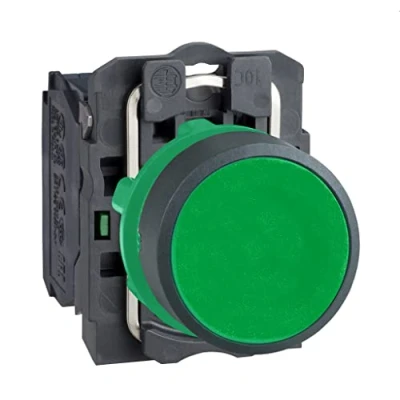 Bild av Schneider Electric Harmony push button complete with spring return and flat touch surface in green color 1xno xb5aa31