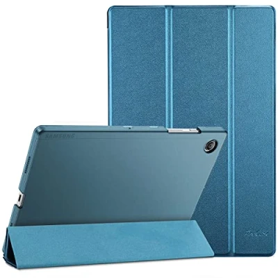 Bild av ProCase fodral för Galaxy Tab A8 10,5 tum (SM X200/X205) 2022 trippel vikbart skyddsfodral ultratunt lätt stativ skal smart med genomskinlig frostad baksida turkosblått