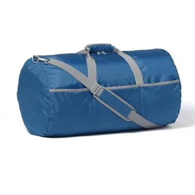 Bild av Amazon Basics Stor hopfällbar duffelväska med handtag på ovansidan som rymmer 98 l, kapacitet 22,7 kg (50 pund), marinblå