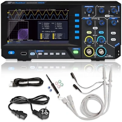 Bild av PeakTech 1404, digitalt minne oscilloskop, 2 kanaler, 100 MHz, 1GS/s, USB gränssnitt, PC programvara, P svart