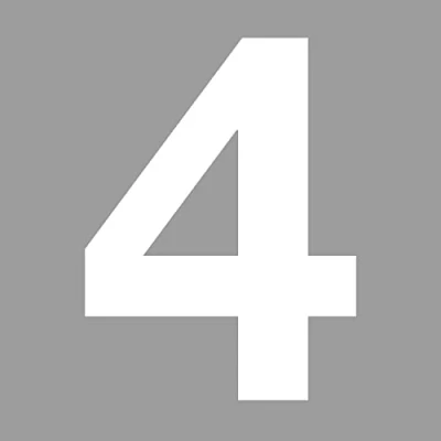 Bild av siffror klistermärke nr 4 I vitt höjd 10 cm självhäftande husnummer, för fastsättning utomhusbruk, brevlåda, dörr väderbeständig kfz_674_4