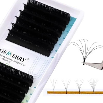 Bild av Easy Volume Lashes 0.07 Eyelash Extension Silk Bouquet Russian d Curl 14mm 3D 5D 6D 8D Natural Individual by GEMERRY (0.07 15mm)