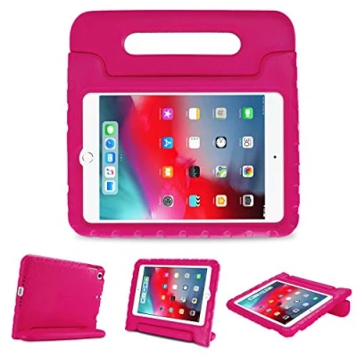 Bild av ProCase iPad Mini 5/Mini 4 barnskal, stötsäkert mjukt silikonskydd för barn, med konvertibel handtag, lätt skyddande fodral, skydd 5 2019/Mini 2015 magenta