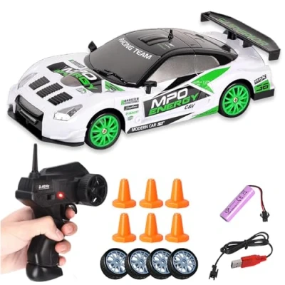Bild av Siereolly RC Drift Car 1:24 fjärrstyrd bil 2,4 Ghz leksaksbil 15 km/h 4WD racerbil med arbetsljus, gåva för vuxna barn