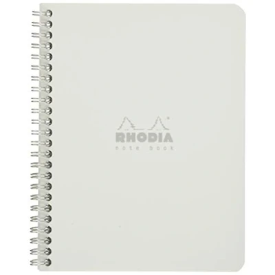 Bild av Rhodia 193421C Anteckningsbok (med dubbel spiral, rutig, mikroperforerad, DIN A5 160 x 210 mm, 80 g, ark) 1 styck vit