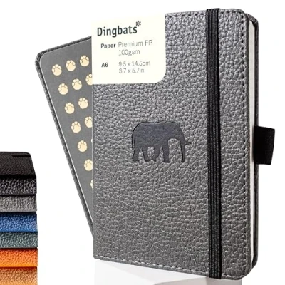 Bild av Dingbats* Wildlife A6 Pocket Grey Elephant Notebook Lined