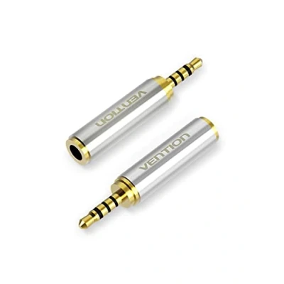 Bild av VENTION 3,5 mm hona till 2,5 hane ljudadapter omvandlare premium kvalitet hörlurar headset 3 ringuttag stereo eller mono (2 pack)