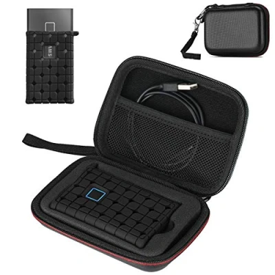 Bild av ProCase fodral för Samsung T7/T7 Touch External Solid State Drives SSD (500 GB 1 TB 2 TB) skyddsfodral stötsäkert hårt resefodral svart