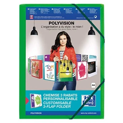 Bild av Plastmappe PP ELBA A4 lime m/3 klapper &amp; elastik (12 stk.)