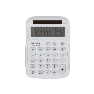 Bild av MAUL miniräknare Eco MJ 555 med 10 ställen display hållbar bordsräknare av återvunnen plast standardfunktioner blå ängel/uz116 vit