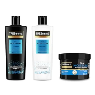 Bild av TRESemmé Rich Moisture Shampoo, Conditioner and Hair Mask, för torrt, skadat hår 400 ml + 440