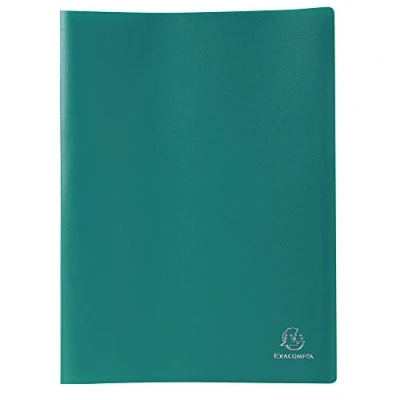 Bild av Exacompta Ref 8543E 1 OPAK dokumentmapp 40 antireflexfickor 80 vyer för A4 format mått 24 x 32 cm flexibelt omslag i polypropylen mörkgrön färg