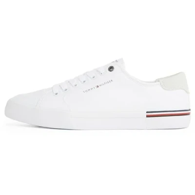 Bild av Tommy Hilfiger Herr Core Corporate Vulc Canvas Fm0fm05398 låg topp, Vit, 45 EU