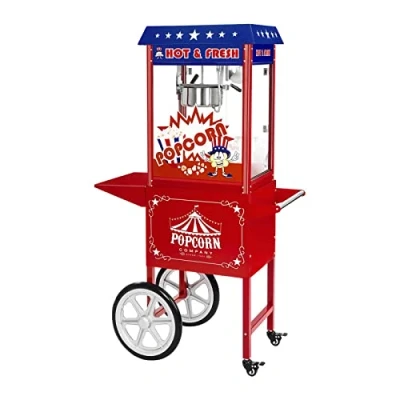 Bild av Royal Catering RCPW 16.1 Popcorn maskin Maker förberedare, retro vintage med vagn USA design