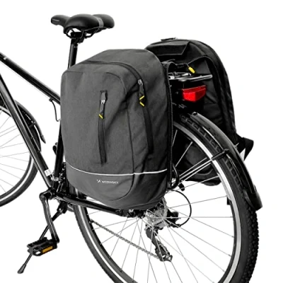 Bild av WOZINSKY cykelväska 2 i 1 bagagehållarväska bakhjul vattentät resväska väska för cykel, ryggsäck tvådelad 30 l