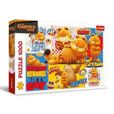 Bild av Trefl Garfield, Garfields äventyr Pussel 1000 bitar, Läggspel med sagokaraktärer, för vuxna och barn över 14 år