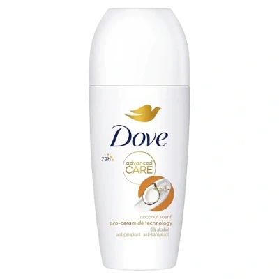 Bild av Dove, Roll On Advanced Care Cocco Deodorant, Antiperspirant Delikat Formel med Triple Moisturizing Action, Skydd Upp till 48 timmar, Deodorant Män och Kvinnor, 6 stycken 50 ml