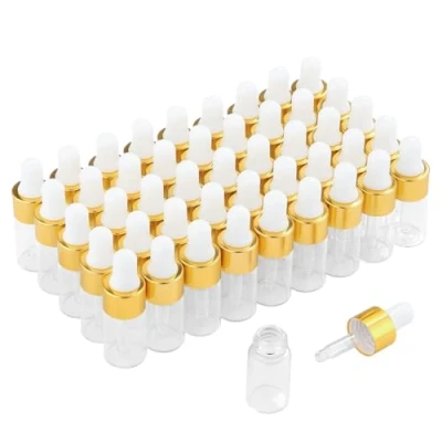 Bild av Parfumpipettflaska 3ml, 50 st minipipettflaska dropppipetter glas för eteriska oljor kroppsoljor vätskor, inklusive plastpipett och tratt