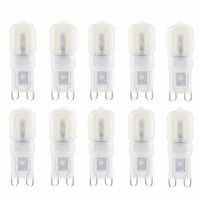 Bild av Jiotouhu G9 LED kall vit 6000 K, glödlampor LED, 3 W ersättning 30 halogenlampa, 300 lumen, 360 graders vinkel, inget flimmer, inte dimbar, för ljuskrona inredning dekoration, 10 pack