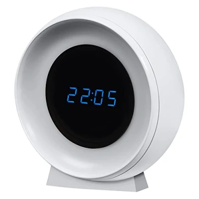 Bild av LEDVANCE NIGHTLUX digital klocka &amp; nattlampa med sensor 0,3W 5lm batteridriven, USB kabel, färgskiftande funktion för vitt ljus, lätt att installera, endast lämplig inomhus (även fuktiga platser)